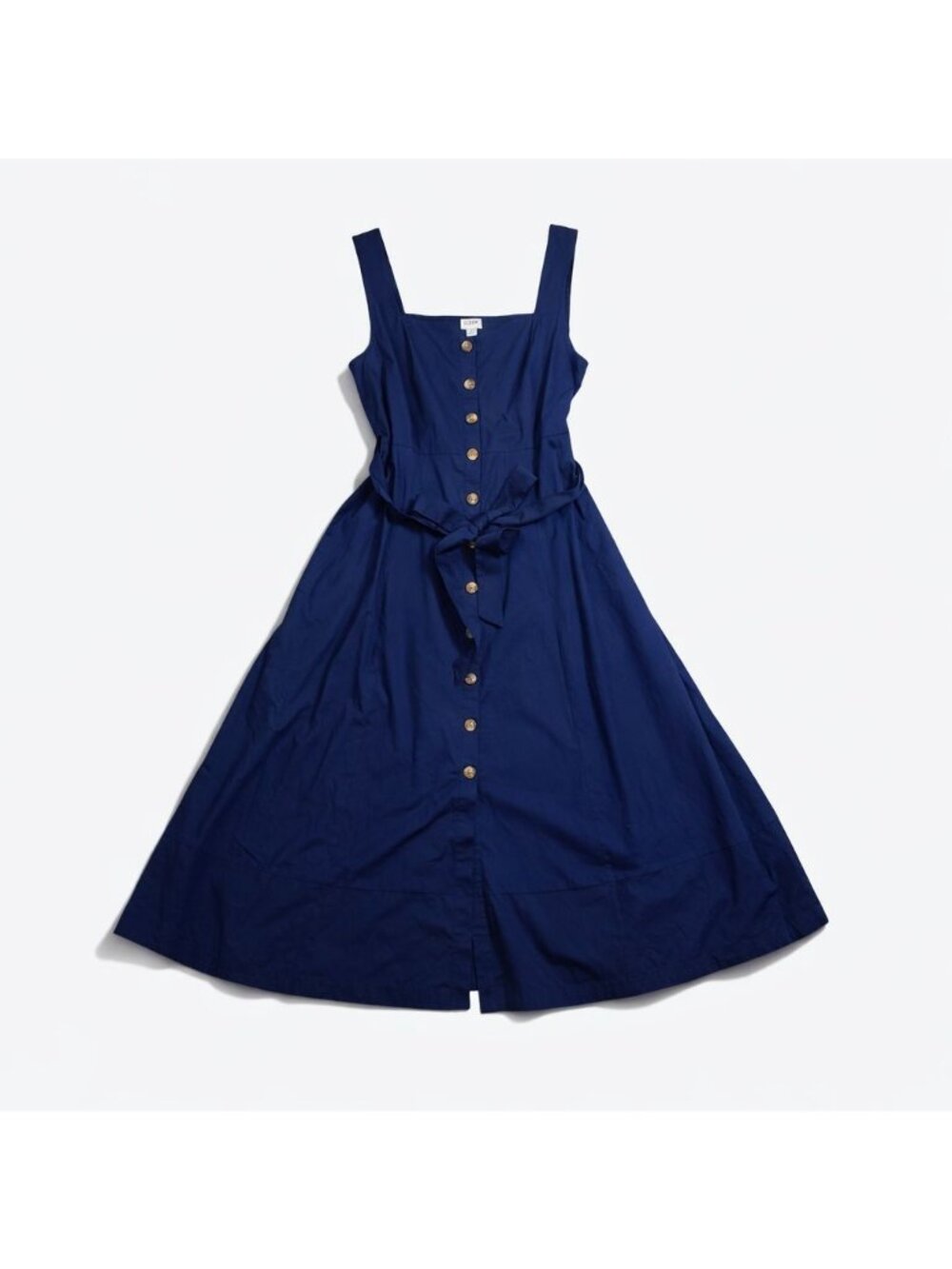 J.Crew Factory Button-Front Belted Midi Dress Antique Navy Women’s Size 10